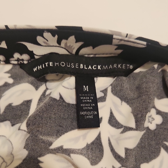 White House Black Market Black and White Long Sleeve Sheath Dress - Picture 9 of 9